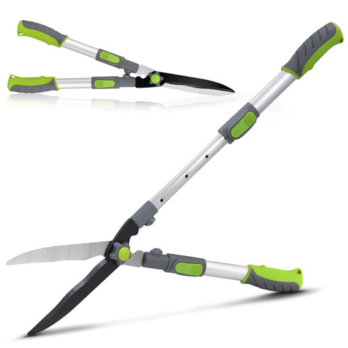 Altdorff Extendable Hedge Shears with Adjustable Handle, Shock-Absorbing Bumpers, Telescopic Garden Hedge Clippers Hand for Trimming Borders,Boxwood,and Bushes