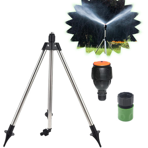 PIHJFEWA Rotating Tripod Sprinkler,360 Degree Rotating Tripod Sprinkler, Sprinkler with Telescopic Tripod is Suitable for Yard, Garden, Lawn, Large Area Automatic Irrigation