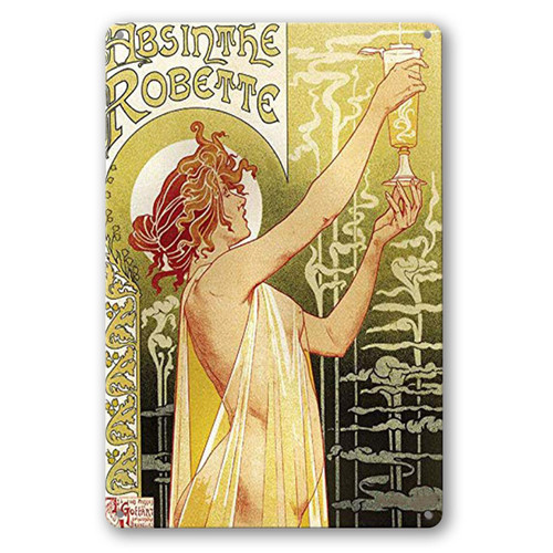 Tin Sign 8" w x 12" h Wall Decor Absinthe Robette Advertising Metal Signs Vintage Unique Plaques Poster for Pub Bar Man Cave Home Tin Sign 8" w x 12" h Wall Decor Absinthe Robette Advertising Metal Signs Vintage Unique Plaques Poster for Pub Bar Man Cave Home