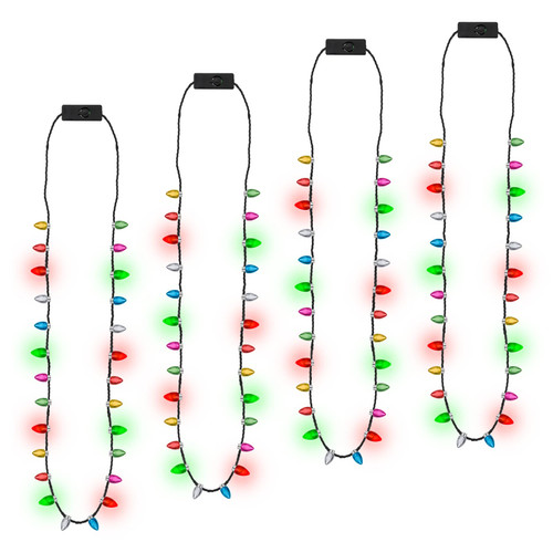EOBOH Christmas Necklace, 4Pcs Light up Christmas Necklace, Christmas Bells Necklaces, 3 Modes Colorful Christmas Party Favors, Christmas Ugly Xmas New Year Party Supplies Accessories EOBOH Christmas Necklace, 4Pcs Light up Christmas Necklace, Christmas Bells Necklaces, 3 Modes Colorful Christmas Party Favors, Christmas Ugly Xmas New Year Party Supplies Accessories