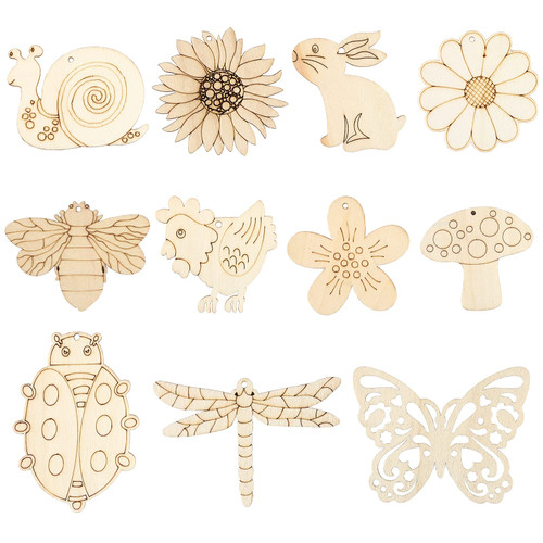 110 Pieces Unfinished Wood Crafts, Butterfly Wood Slices Flower Wooden Cutouts with Holes Blank Animals Wooden Painting Crafts for Kids, Home Decoration Ornament DIY Craft Art Project, 11 Styles 110 Pieces Unfinished Wood Crafts, Butterfly Wood Slices Flower Wooden Cutouts with Holes Blank Animals Wooden Painting Crafts for Kids, Home Decoration Ornament DIY Craft Art Project, 11 Styles