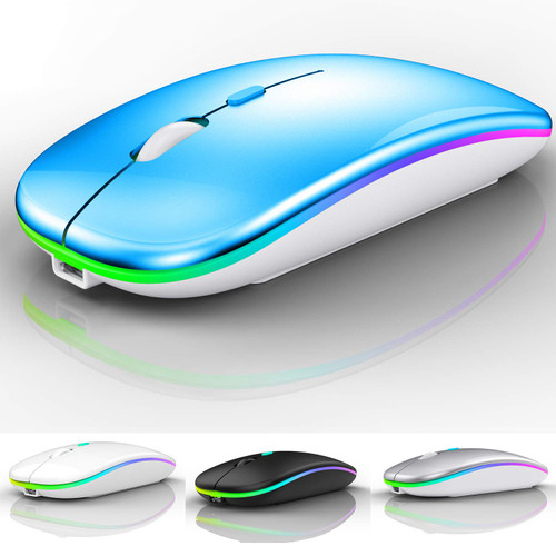 Neises Bluetooth Mouse for ipad,Bluetooth Mouse for MacBook Air/Mac/MacBook Pro/Mini/ipad Pro/iMac/Laptop,Rechargeable Wireless Mouse for MacBook Air/MacBook pro Chromebook Laptop PC (Blue)