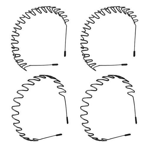 ZHUNBABA 4PCS Metal Headbands Unisex Metal Hairband Non Slip Wire Headband Wavy Flexible Metal Hair Band Elastic Metal Headband for Men and Women Hair Hoop for Home Outdoor Sport and Yoga ZHUNBABA 4PCS Metal Headbands Unisex Metal Hairband Non Slip Wire Headband Wavy Flexible Metal Hair Band Elastic Metal Headband for Men and Women Hair Hoop for Home Outdoor Sport and Yoga