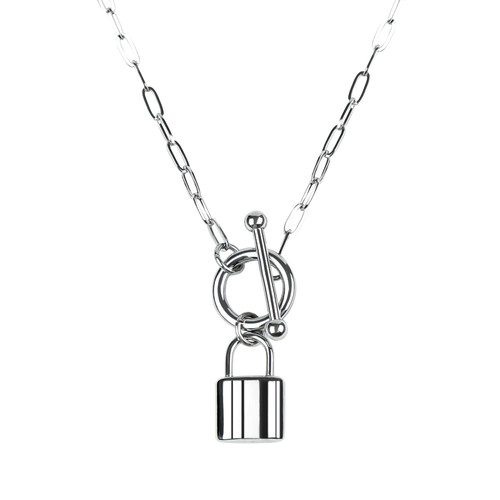 MODSJLL Lock Necklace For Women,14K Gold Plated Stainless Steel Paperclip Chain Heart Padlock Pendant Chain Choker Necklace For Women MODSJLL Lock Necklace For Women,14K Gold Plated Stainless Steel Paperclip Chain Heart Padlock Pendant Chain Choker Necklace For Women