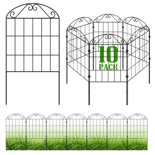 EOOIO Decorative Garden Fence Border 10Pack, 10ft (L) x 24in (H) No Dig Fencing for Yard, Premium Rustproof Metal Animal Barrier Fences for Dog, Outside Flower Edging for Patio Outdoor Decor, Arched EOOIO Decorative Garden Fence Border 10Pack, 10ft (L) x 24in (H) No Dig Fencing for Yard, Premium Rustproof Metal Animal Barrier Fences for Dog, Outside Flower Edging for Patio Outdoor Decor, Arched