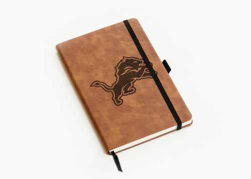 Rico Industries NFL Detroit Lions Brown Laser Engraved Small Notepad Jounral/Notepad 8.25" x 5.25"- Office Accessory Rico Industries NFL Detroit Lions Brown Laser Engraved Small Notepad Jounral/Notepad 8.25" x 5.25"- Office Accessory
