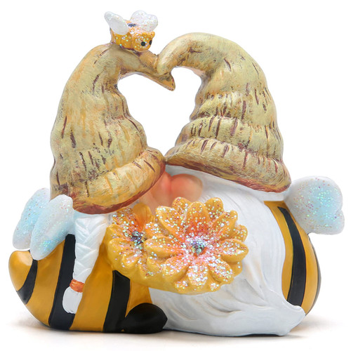 Hodao Bumble Bee Spring Gnome Figurines Honey Bee Gnomes Ornaments Scandinavian Tomte Elf World Bee Day Decorations Gifts Summer Gnomes Figurine Decoration Table Summer Honey Bee Gnomes Decor