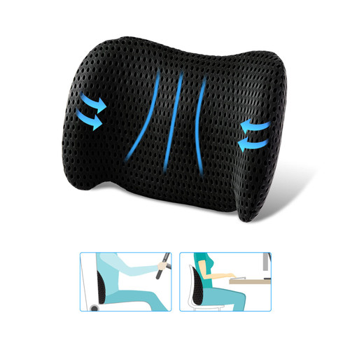 FOUSUPDT Lumbar Pillow, Lumbar Support Pillow for Office Chair, Ergonomic Memory Foam Back Pillow for Car, Chair Back Support for Low Back Pain Relief, Back Support for Office Chair, Car, Bed (Black) FOUSUPDT Lumbar Pillow, Lumbar Support Pillow for Office Chair, Ergonomic Memory Foam Back Pillow for Car, Chair Back Support for Low Back Pain Relief, Back Support for Office Chair, Car, Bed (Black)