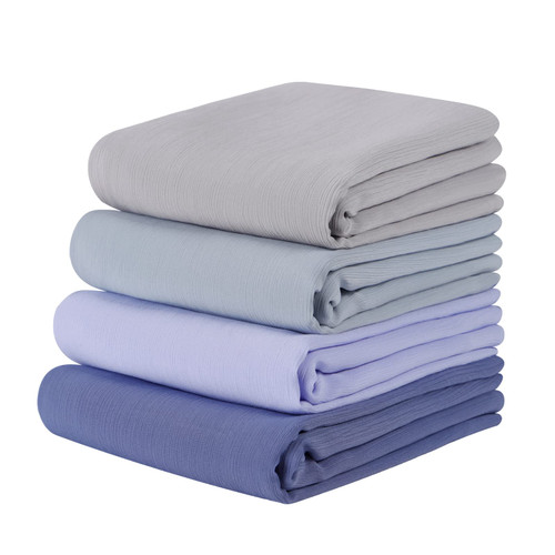 Febfim 4PCS Premium Dubai Muslim Women Chiffon Crinkle Hijab Scarf Plain Chiffon Bubble Hijab Wrap Shawl(Mix color D)