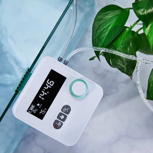 REKTON Automatic Drip Irrigation Kit,Houseplants DIY Micro Self Watering System with 30-Day Digital Programmable Water Timer 5V USB Power Operation for Indoor Potted Plants Vacation Plant Watering (Green)