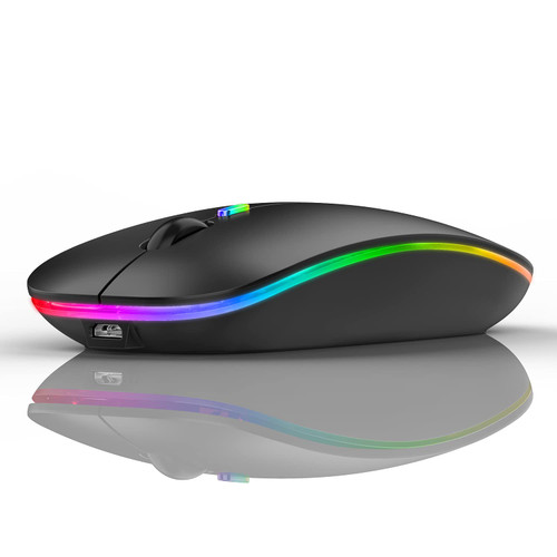 Neises LED Bluetooth Mouse,Bluetooth Mouse for MacBook Pro/MacBook Air/iMac/mac/ipad/ipad pro,Wireless Mouse for Macboook Air/MacBook Pro/PC (Black)