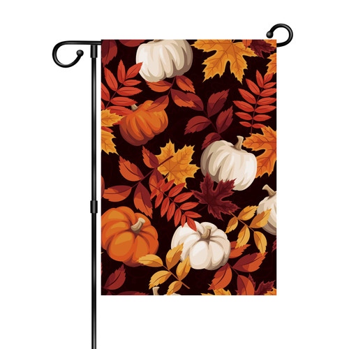 Fall Maple Leaves Garden Flag,Welcome Autumn Garden Flag,Autumn Harvest Flag Double Sided Pumpkin Maple Leaf Welcome Garden Yard Flags Indoor Outdoor Home Decor.12 x 18 Inch