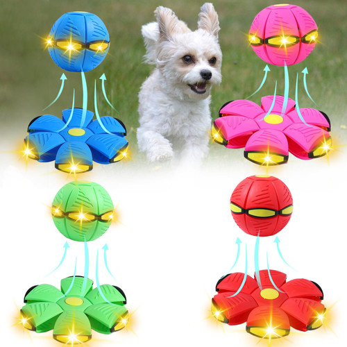 Moiitru Flying Saucer Ball Pet Toy Interactive Flying Saucer Dog Toy Portable Flying Saucer Ball for Dogs, Blue+Pink+Red+Green 3 Lights Moiitru Flying Saucer Ball Pet Toy Interactive Flying Saucer Dog Toy Portable Flying Saucer Ball for Dogs, Blue+Pink+Red+Green 3 Lights