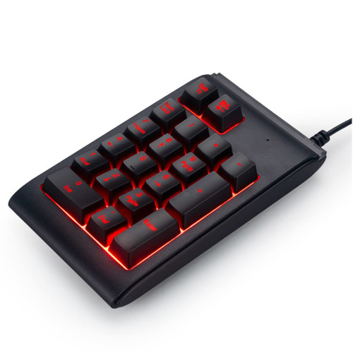Poocar Number Pad, USB Wired Numeric Keypad with Three Colors LED Backlit 19 Key Numpad for Laptop Desktop Computer PC Black