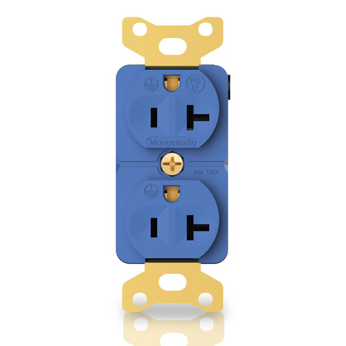 Monosaudio Audiophile Duplex Receptacle 20 Amp 125V Pure Copper Audio Wall Outlet Audiophile Power Receptacle with Flame Retardant Shell for Home Stereo Sound Systems?24k Gold Plated ?