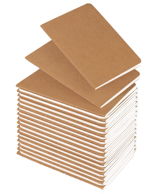 Mini Notebooks Bulk 36 Pack Small Pocket Journal Notepads-Kraft Brown Cover 3.5 x 5.5 Inches, 30 Sheets/60 Pages, Little Notebook Pocket Size for Kids Students Teens