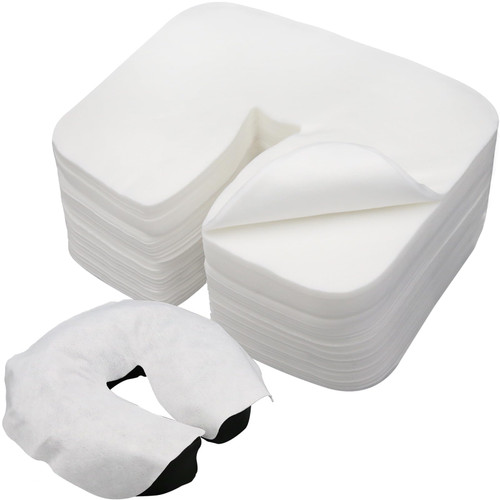 Tvvcalk 500 Count Disposable Face Cradle Covers, Medical-Grade, Ultra Soft, Luxurious, Non-Sticking Massage Face Covers, Headrest Covers for Massage Tables & Massage Chairs