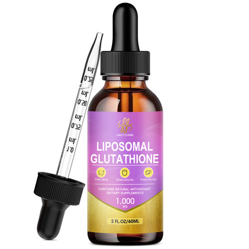 iMATCHME Liposomal Glutathione 1000mg Liquid, Glutathione Supplement with Milk Thistle Extract, Antioxidant Supplement for Detoxification, Liver Detox Cleanse Drops, Immune Health Support