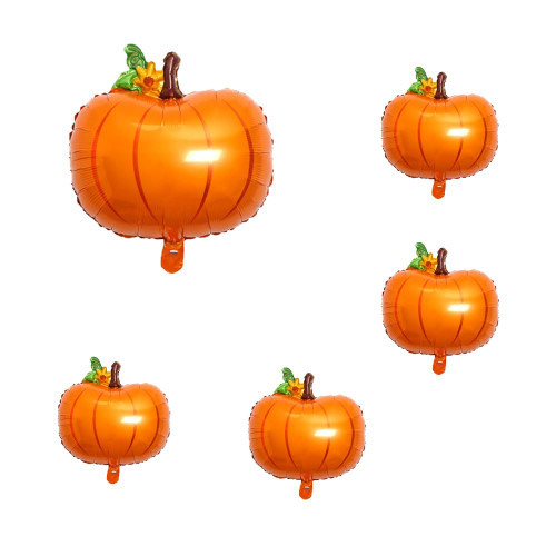 5Pcs Pumpkin Balloons All Saints' Day Themed Balloons Pumpkin Foil Balloon Party for Pumpkin Theme Decoration Fruit Balloons Summer Party Themed Decorations Hawaiian Party