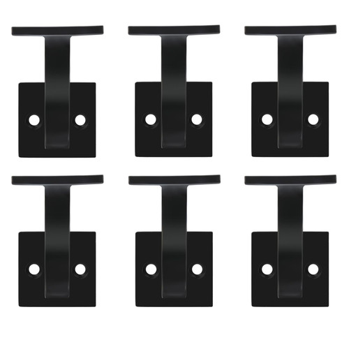 3TO Handrail Brackets - 6 Pack L-Shape Black Modern Design for Easy Installation Support Running LED Low-Voltage Cables