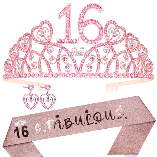 16th Birthday Gifts for Girls,16th Birthday Tiara and Sash,16 & Fabulous Sash,16th Birthday Party Favor,Sweet 16th Birthday Decorations for Her,16th Bday Gift for Girl,16th Birthday Supplies for Girl 16th Birthday Gifts for Girls,16th Birthday Tiara and Sash,16 & Fabulous Sash,16th Birthday Party Favor,Sweet 16th Birthday Decorations for Her,16th Bday Gift for Girl,16th Birthday Supplies for Girl