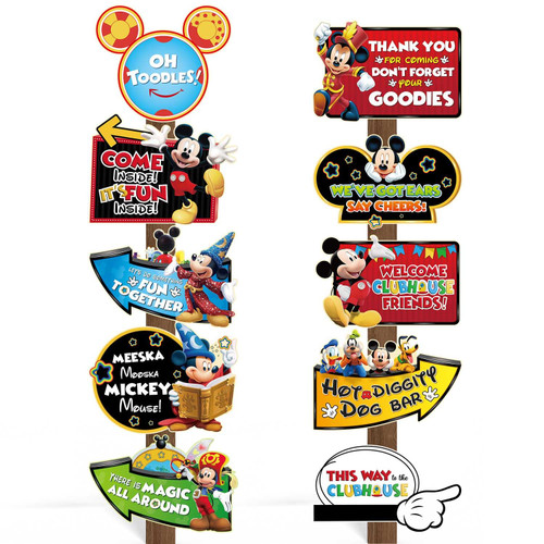 JUYRLE 20 Pieces Mouse Party Signs, Mouse Party Decorations Welcome Directional Signs for Birthday Party Mouse Themed Party Decorations Supplies