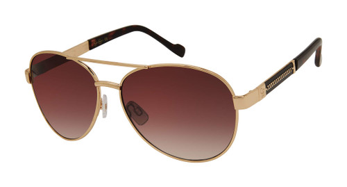 Jessica Simpson J6009 Refined Women's Metal Aviator Pilot Sunglasses with 100% UV Protection. Glam Gifts for Her, 59 mm, Gold & Tortoise