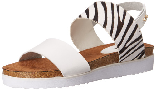 N.Y.L.A. Women's Mollie, White/Zebra, 6 M US