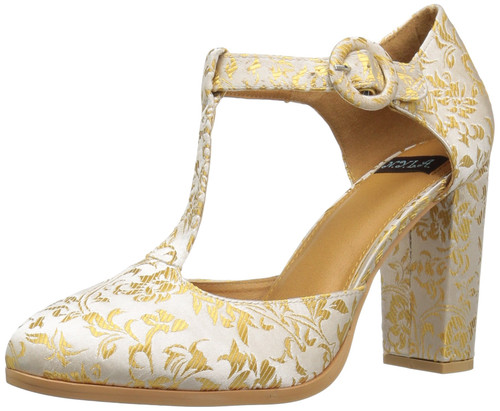 N.Y.L.A. Women's Olybillie Dress Pump, Gold Brocade, 9 M US