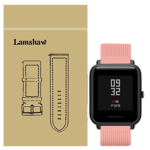 for Xiaomi Amazfit Bip Band, Lamshaw Classic Silicone Sport Replacement Straps for Xiaomi Huami Amazfit Bip Younth Watch (Pink)