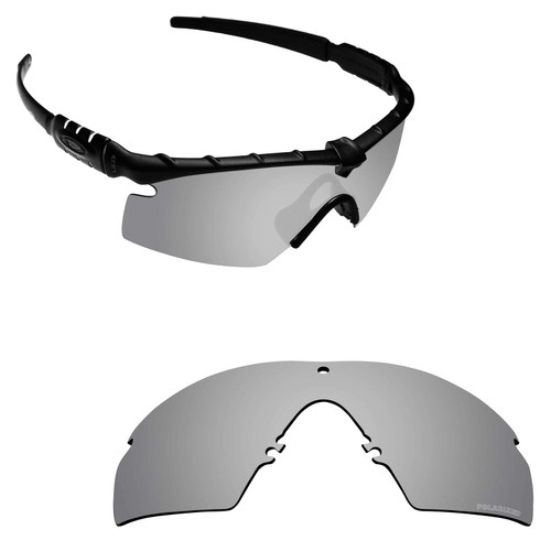Alphax Silver Titanium Optimized Polarized Engraved Replacement Lenses for Oakley Si M Frame 3.0 OO9146