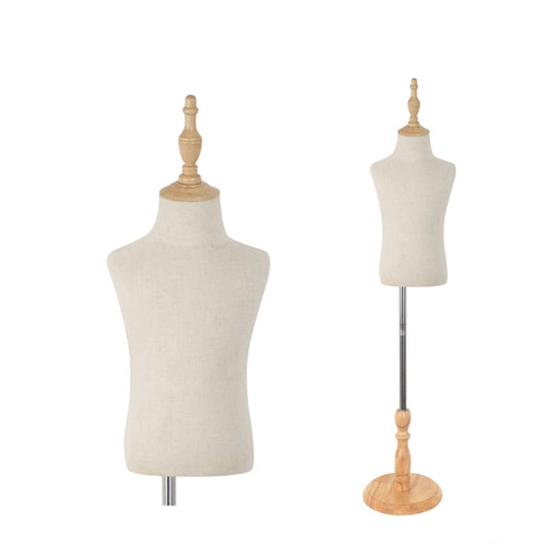 Dress Form Mannequin Torso,Height Adjustable Mannequin Stand, Realistic Model Display Body Stand Wooden Base Clothing Forms