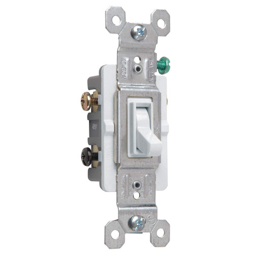Legrand-Pass & Seymour 663WGU Three Way Toggle Switch 15-Amp 120-volt Ground, White