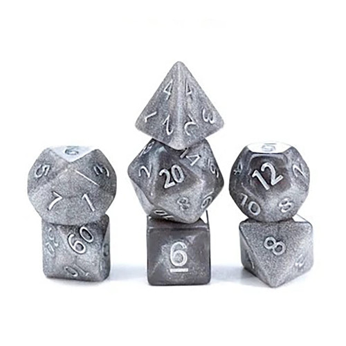 Gate Keeper Games Mercurial Dice: Mercury - 7 Piece Dice Set, Roleplaying Dice Set
