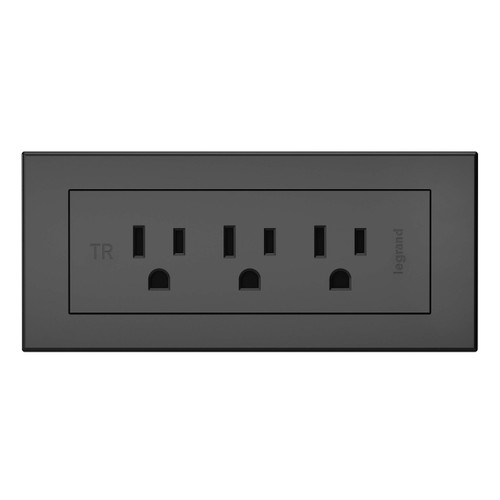 Power Strip by Wiremold, Under Desk Power Strip, Mountable Power Strip, Furniture Power Outlet, 15 Amp, 3 Outlets, Black, 6 Feet