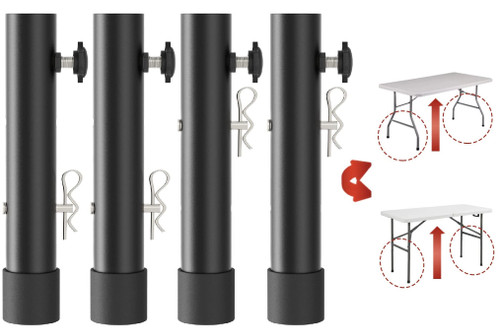 Folding table risers for Folding Tables Straight/Bent Leg, Durable Folding Table Leg Extensions 2 Levels/Heights Table Leg extenders-All for Treating Your Back pain(4-pack) (7.8 In (20cm)?