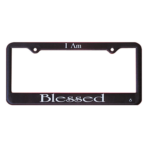 I am Blessed License Plate Frame | Universal Car License Plate Cover | Rust-Proof, Weather-Proof | Durable Plastic License Plate Holder | Made in The USA