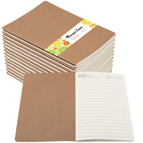 30 Pack A5 Kraft Notebooks, 80 Lined Pages, 8.3 X 5.5 Inches, Journal Notebook Bulk, Kraft Cover Notebook, Travel Journal Bulk for Kids, Students, Office Supplies, School Supplies (Brown)