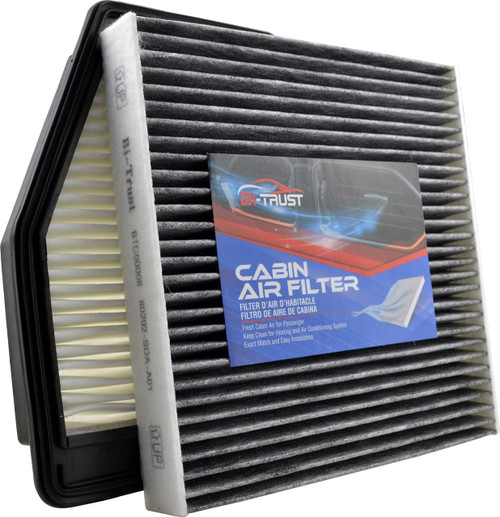 Bi-Trust Engine Cabin Air Filter Kit, Replace Fram CA11113,CF10134,Compatible with Acura Ilx 2013-2015 L4 2.0L Honda Civic 2012-2015 L4 1.8L