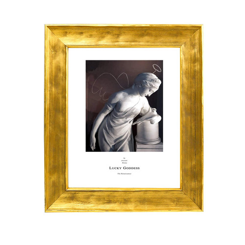 BWPFRAME 5X7 Picture Frames Solid Wood Gold Frame High Definition Glass for Table Top Display and Wall Mounting Photo Frame (Gold, 5x7)