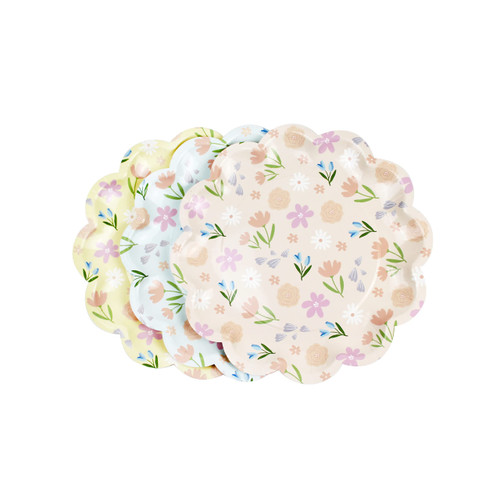 Merrilulu Spring Disposable Party Plates, 12 ct | Floral Paper Plates | Easter Party Tableware | Pastel Flower Paper Plates