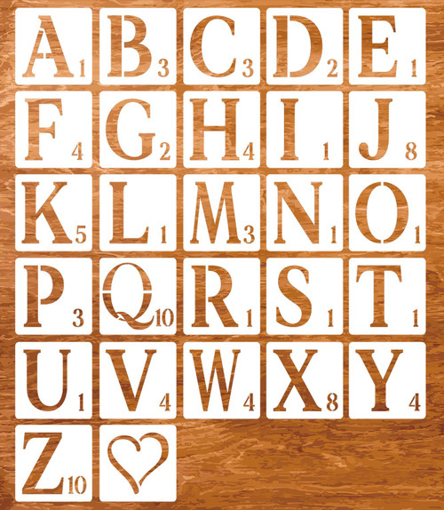 Letter Stencils 4 Inch Stencil Letters Alphabet Stencils Reusable Drawing Stencils for Painting on Wood,Wall, Fabric