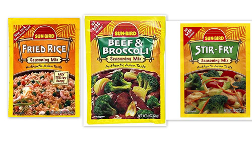 Sunbird Seasoning Mix Variety Bundle, 0.74-1 oz (Pack of 6) includes 2-Packets Fried Rice + 2-Packets Stir Fry + 2-Packets Beef & Broccoli