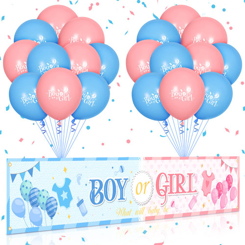 Gender Reveal Banner Decorations Blue Pink Gender Reveal Party Boy or Girl Yard Banner Sign 20pcs Boy or Girl Balloons for Gender Reveal What Will Baby Be Backdrop Outdoor Decor Baby Shower Supplies Gender Reveal Banner Decorations Blue Pink Gender Reveal Party Boy or Girl Yard Banner Sign 20pcs Boy or Girl Balloons for Gender Reveal What Will Baby Be Backdrop Outdoor Decor Baby Shower Supplies