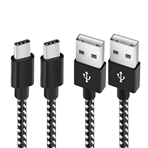 Fast Charging Micro USB Cable Black-White Nylon Plaited Micro USB Cable Charger for Android Smart Phone 3.3 FT