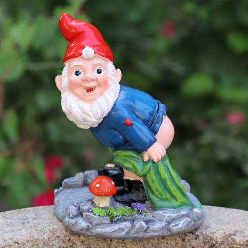 Dnoifne Pants Down Gnome, Funny Garden Gnomes Outdoor Statue, Garden Gnome Figurine, Naughty Gnome Statue, Garden Decoration Dwarf Sculpture, Funny Pants Down Gnome Statue