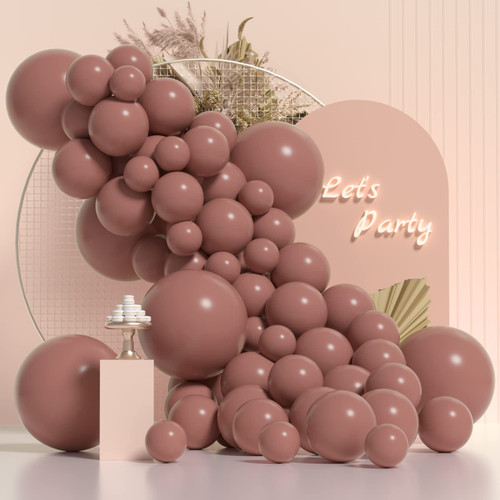 Dusty Pink Balloons Garland Arch Kit Double Stuffed Rose Pink Balloon Different Sizes 18In 12In 10In 5In Baby Pink Latex Balloons for Neutral Baby Shower Boho Birthday Wedding Party Decoration