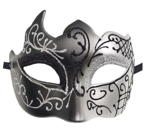 Coolwife Masquerade Mask Vintage Venetian Greek Roman Party Mardi Gras Masks (A Black Silver) Coolwife Masquerade Mask Vintage Venetian Greek Roman Party Mardi Gras Masks (A Black Silver)