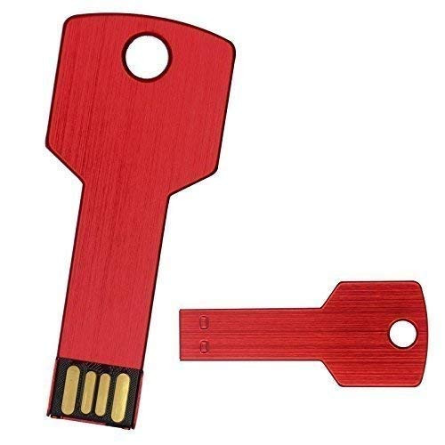 10Pack 2.0 USB Flash Drive Metal Key Design Metal Key Shaped Memory Stick USB Disk (2.0/64GB, Red)