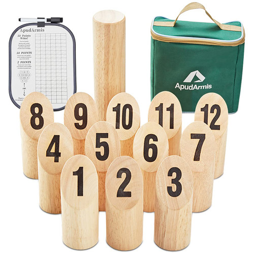 ApudArmis Wooden Tossing Game Set, Numbered Block Toss Games Set with Scoreboard & Carrying Case - Outdoor Lawn Backyard Beach Game for Kids Adults Family ApudArmis Wooden Tossing Game Set, Numbered Block Toss Games Set with Scoreboard & Carrying Case - Outdoor Lawn Backyard Beach Game for Kids Adults Family
